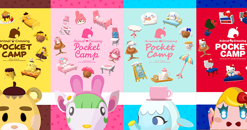 Official set of Animal Crossing Sanrio phone wallpapers