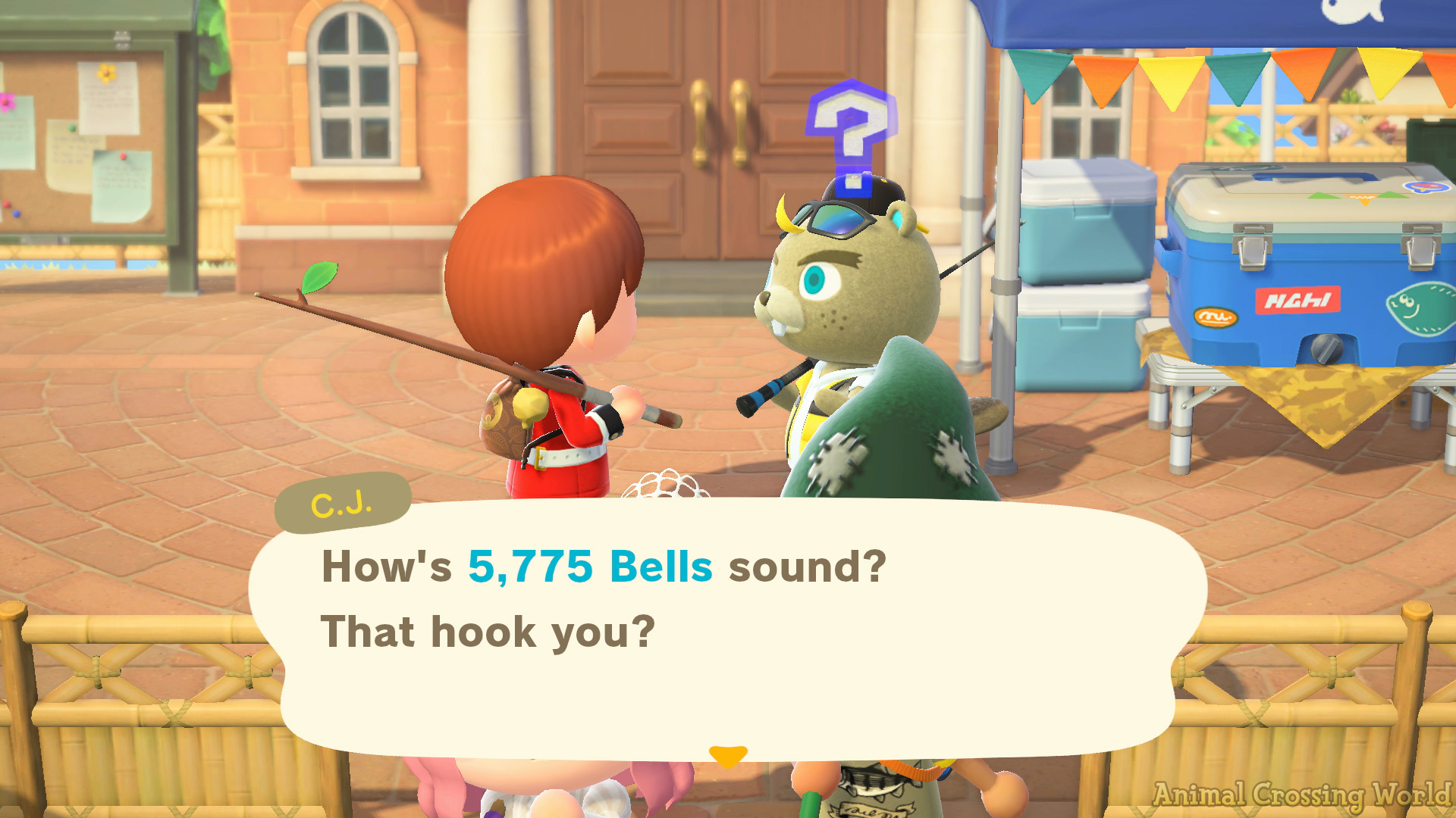 C.J. was shopping at my Bait & Tackle Shop! : r/AnimalCrossing