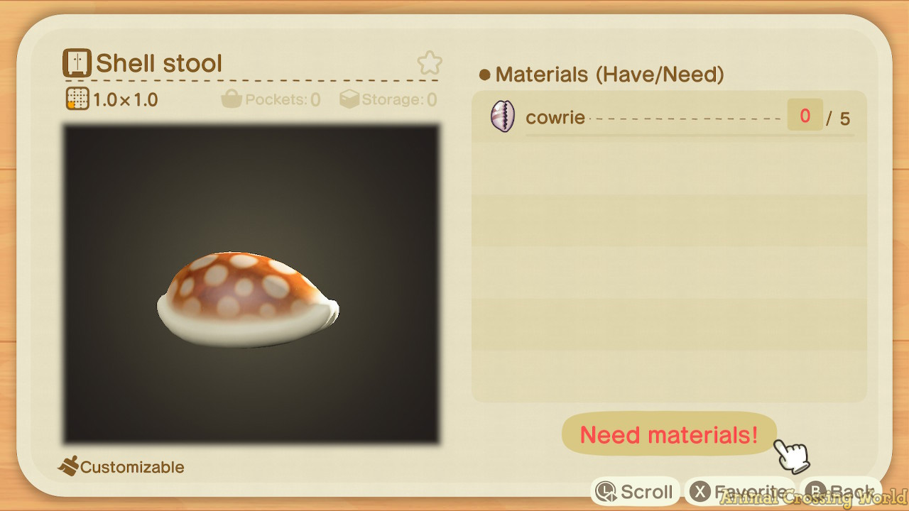 Shell Lamp DIY Items for Animal Crossing New Horizons ACNH – Nook