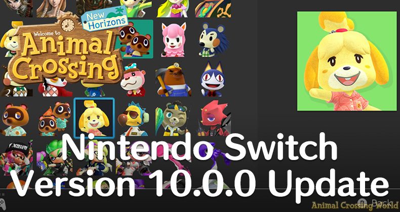 Nintendo Switch Version 10 0 0 Adds New Animal Crossing New Horizons Profile Icons Controller Remapping Animal Crossing World