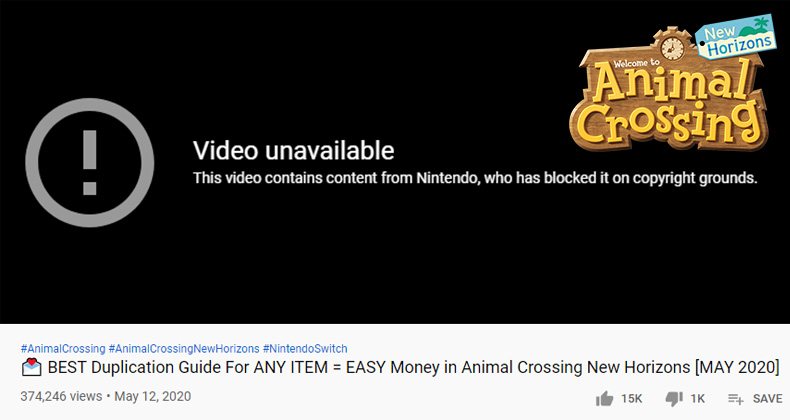 Nintendo copyright hot sale youtube