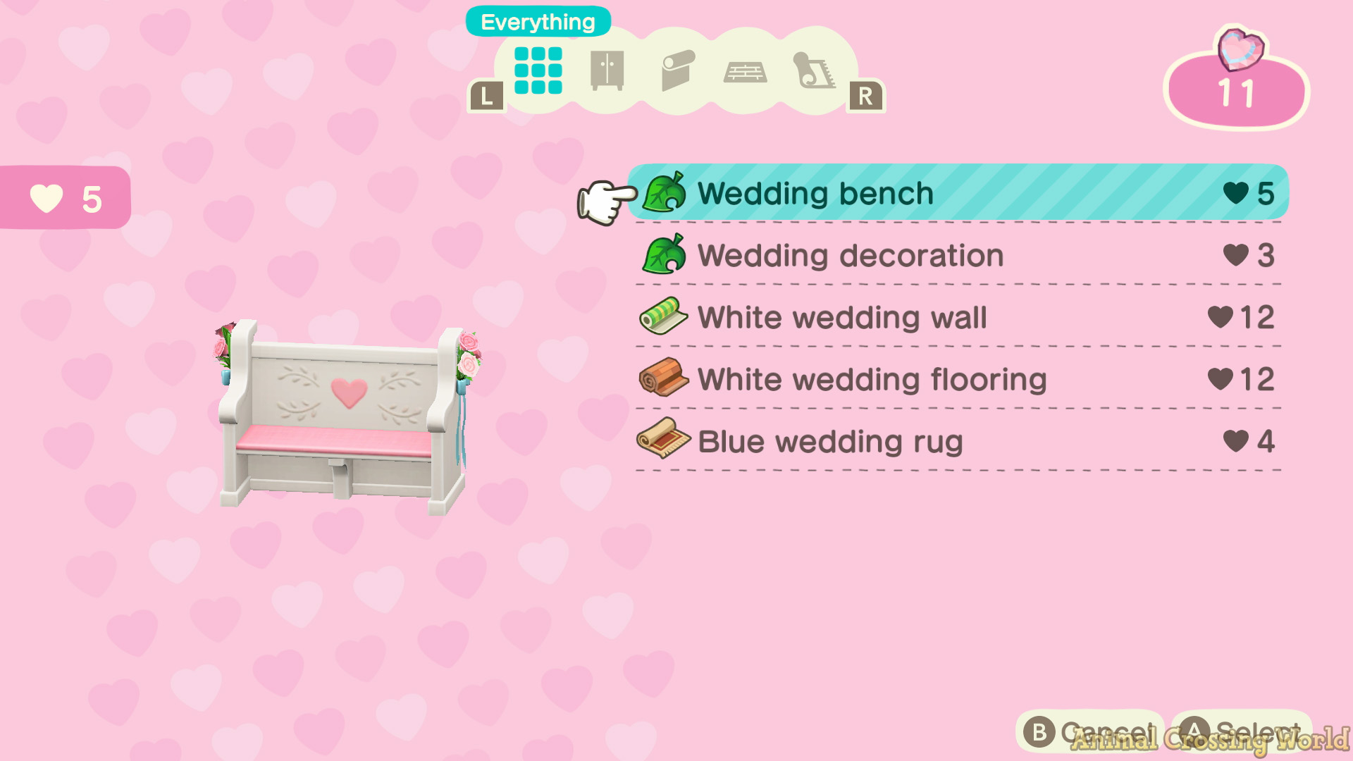 Wedding Furniture Set Dress Wallpaper Flooring Animal Crossing New Horizons 
