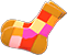 Color-Blocked Socks Item with Brown Variation in Animal Crossing: New Horizons