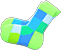 Color-Blocked Socks Item with Lime Variation in Animal Crossing: New Horizons