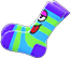 Funny-Face Socks Item with Blue Variation in Animal Crossing: New Horizons
