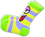 Funny-Face Socks Item with Green Variation in Animal Crossing: New Horizons
