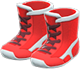 Wrestling Shoes Item with Red Variation in Animal Crossing: New Horizons