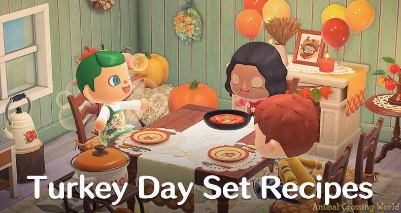 animal crossing new horizons guide thanksgiving turkey day set diy crafting recipes items banner