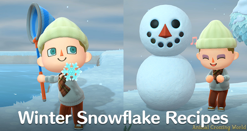1.0 Base Game Content ACNH: Winter Snow & Ice Mega Set Crafting Materials 22 DIY Recipes 