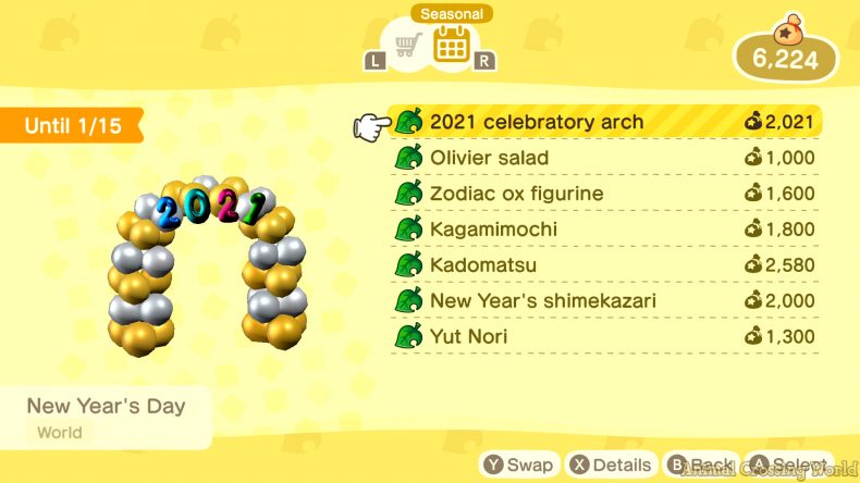 7 New Animal Crossing New Horizons Items To Get For New Year S In January 21 Limited Time Animal Crossing World