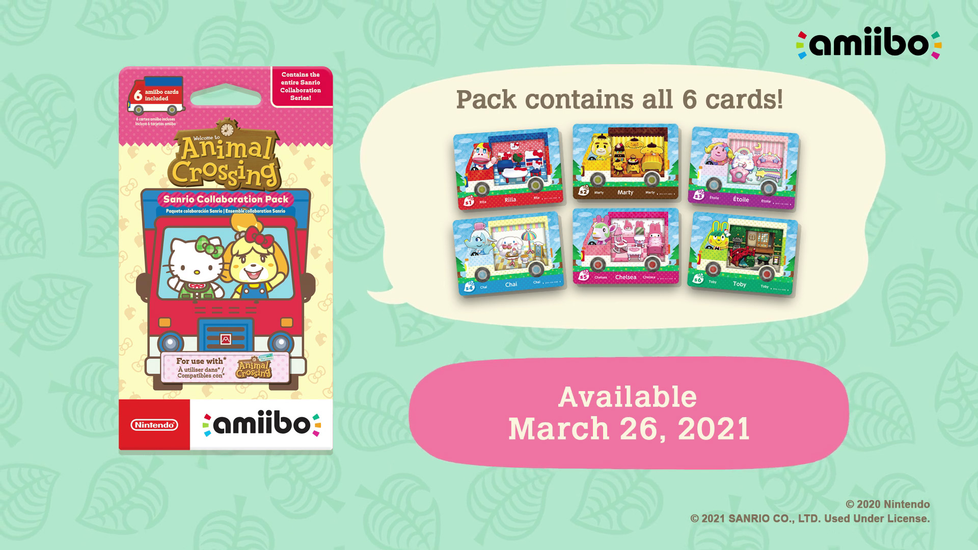 Nintendo Amiibo Animal Crossing New Horizon Sanrio Collaboration Exclusive  Pack