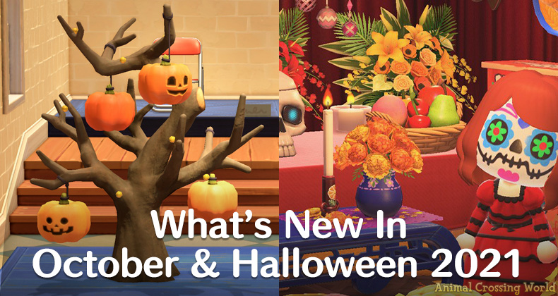 What S New In October Halloween 21 For Animal Crossing New Horizons New Spooky Items Animal Crossing World